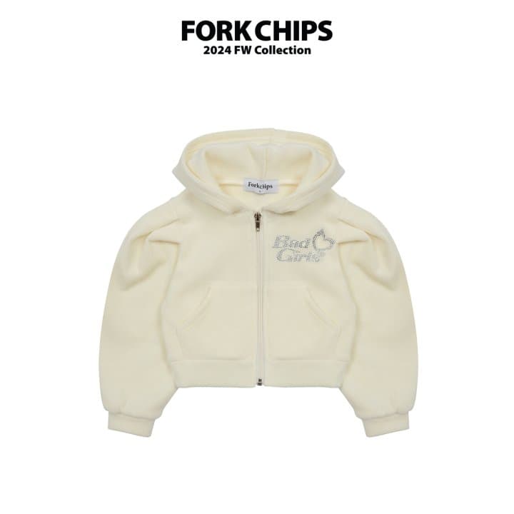 Fork Chips - Korean Children Fashion - #toddlerclothing - Girls Mink Hooded Zip-up - 2