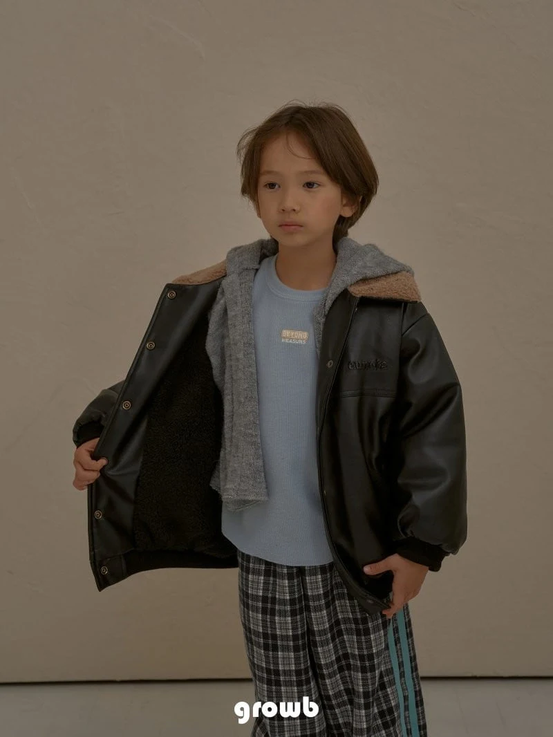 Grow B - Korean Children Fashion - #kidzfashiontrend - French Leather Jacket - 3