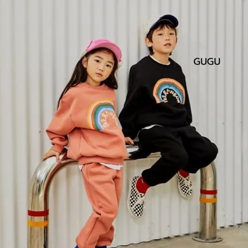 Gugu Kids - Korean Children Fashion - #discoveringself - Rainbow Top Bottom Set