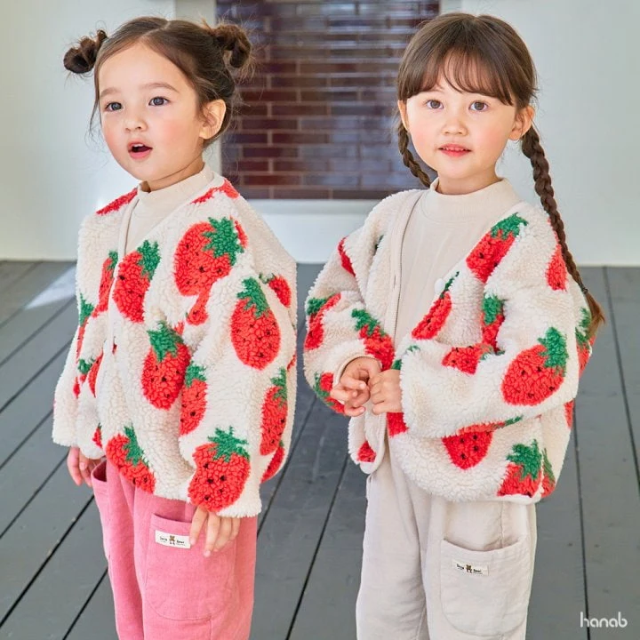 Hanab - Korean Children Fashion - #kidsstore - Strawberry Dumble Jacket - 3