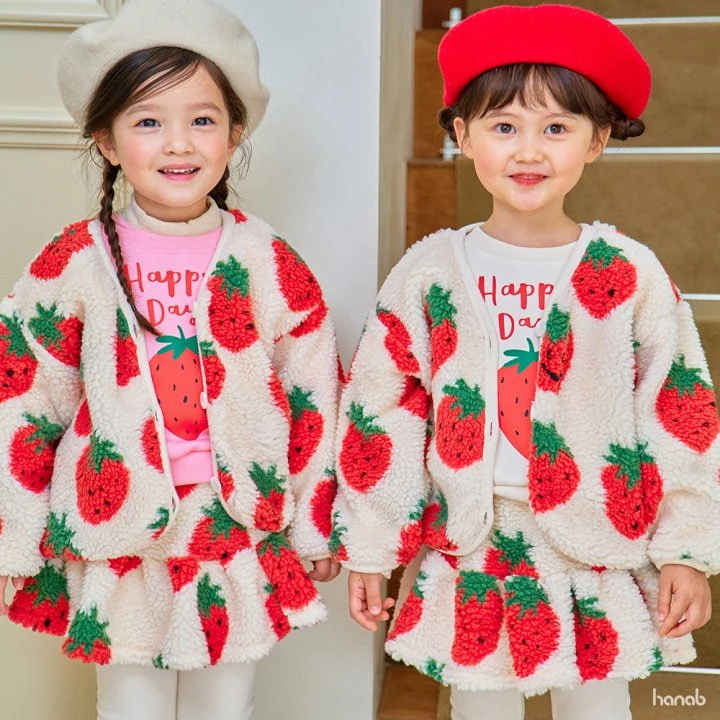 Hanab - Korean Children Fashion - #minifashionista - Strawberry Dumble Jacket - 8