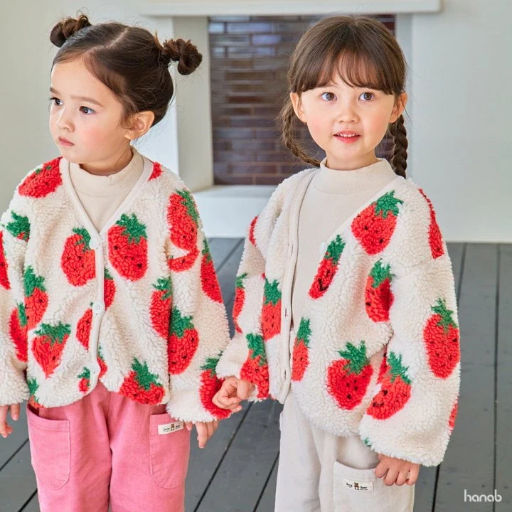 Hanab - Korean Children Fashion - #toddlerclothing - Strawberry Dumble Jacket - 11