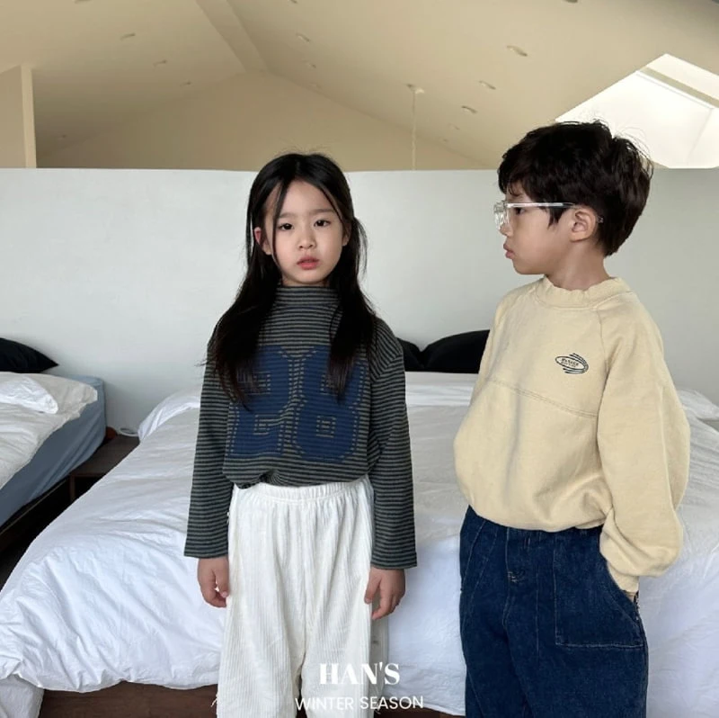 Han's - Korean Children Fashion - #Kfashion4kids - 28 Stripe Turtleneck Tee - 10