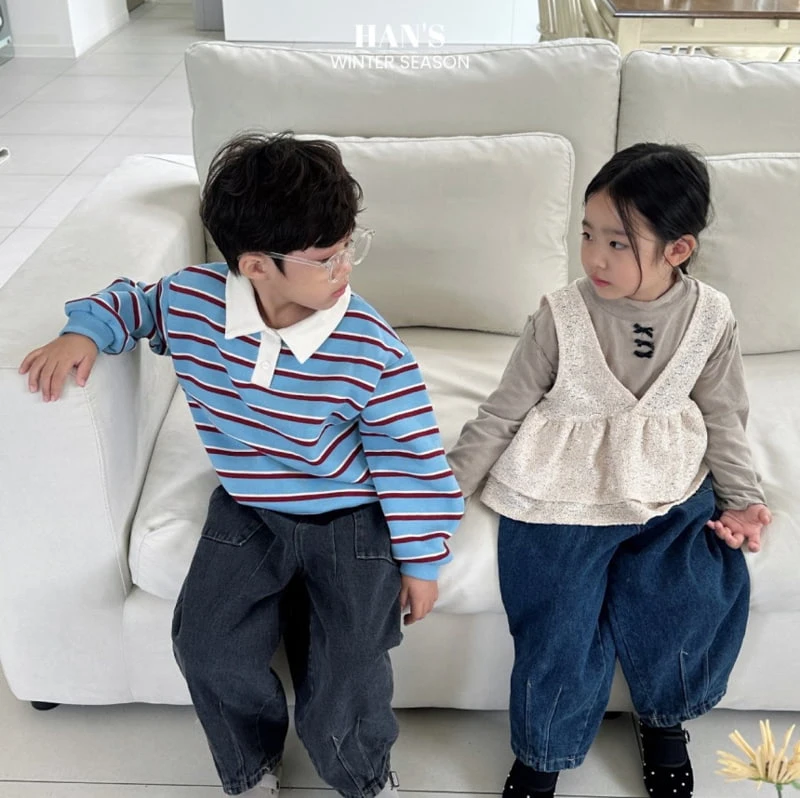 Han's - Korean Children Fashion - #Kfashion4kids - Morgan Stripe Collar Sweatshirts - 10