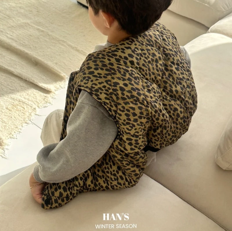 Han's - Korean Children Fashion - #designkidswear - Serr Leopard Quilting Vest - 11