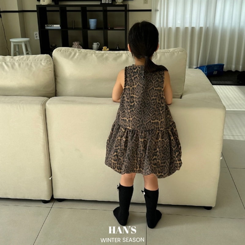 Han's - Korean Children Fashion - #discoveringself - Leopard Balloon One-piece - 3