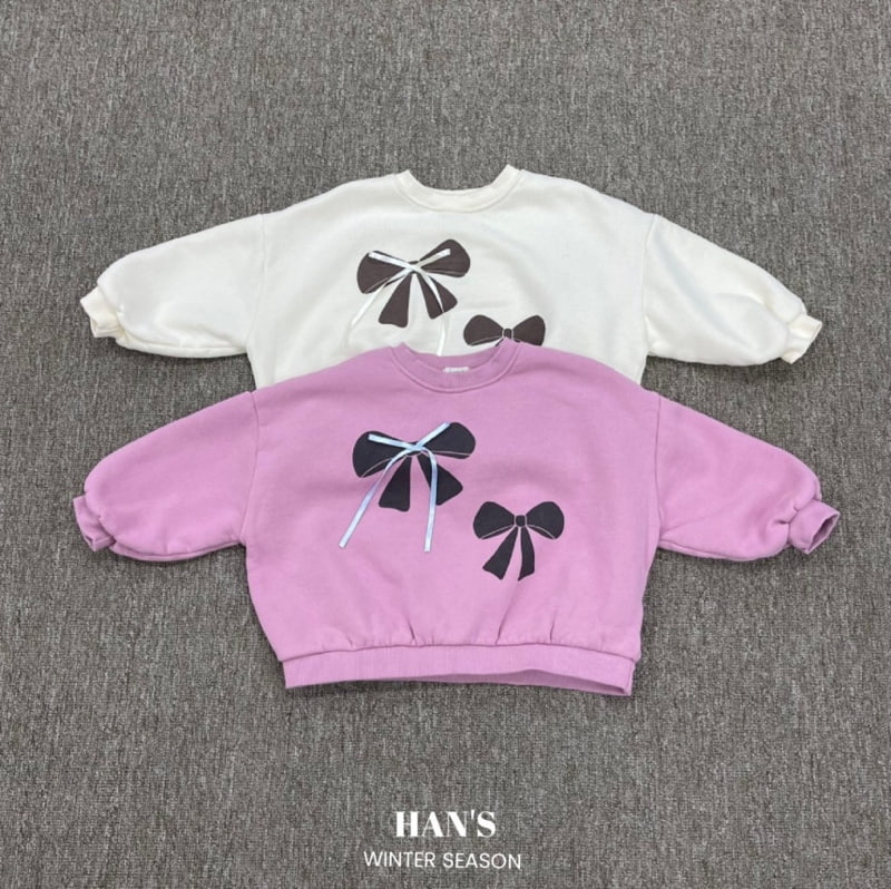 Han's - Korean Children Fashion - #littlefashionista - Double Ribbon Frill Sweatshirts