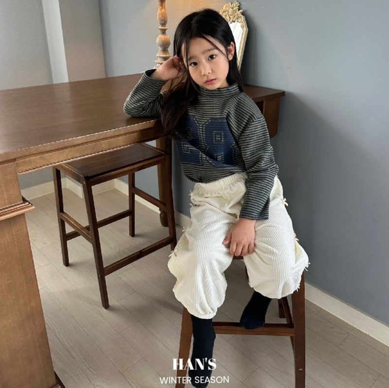 Han's - Korean Children Fashion - #magicofchildhood - 28 Stripe Turtleneck Tee - 12