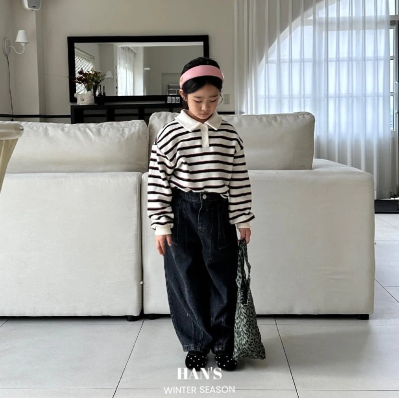 Han's - Korean Children Fashion - #magicofchildhood - Morgan Stripe Collar Sweatshirts - 12