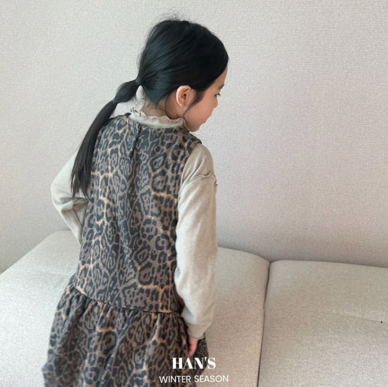 Han's - Korean Children Fashion - #prettylittlegirls - Leopard Balloon One-piece - 12