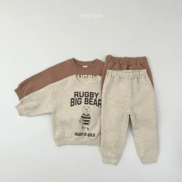 Haro Haro - Korean Children Fashion - #Kfashion4kids - Rugby Bear Fleece Set - 2