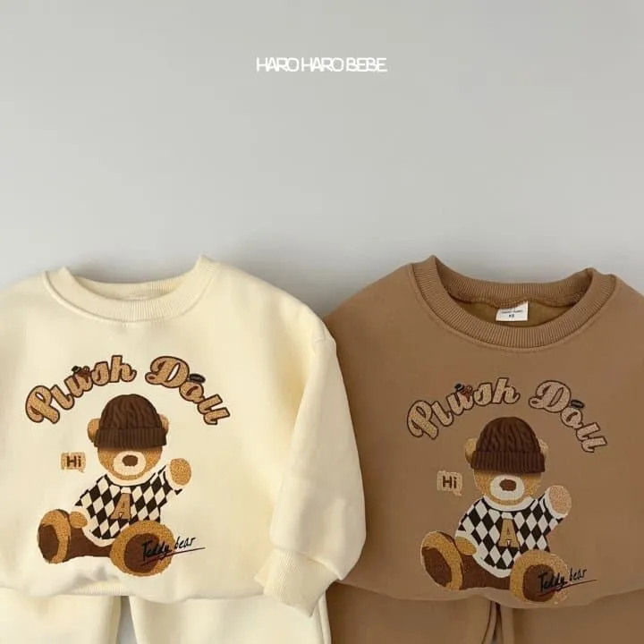 Haro Haro - Korean Children Fashion - #childofig - Beanie Bear Fleece Top Bottom Set - 5