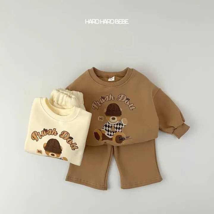 Haro Haro - Korean Children Fashion - #childofig - Beanie Bear Fleece Top Bottom Set - 6