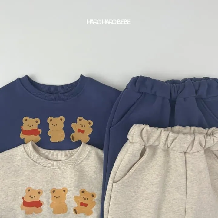 Haro Haro - Korean Children Fashion - #childofig - Three Bears Fleece Top Bottom Set - 3