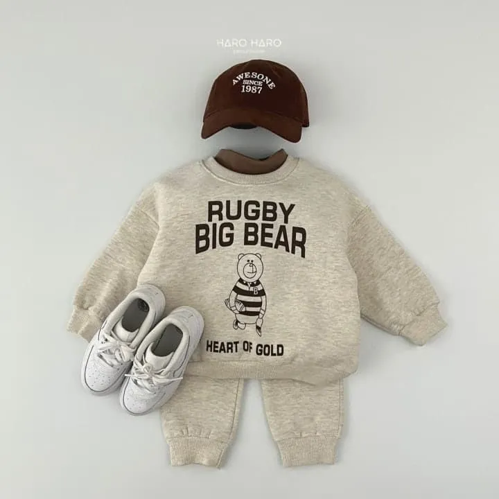 Haro Haro - Korean Children Fashion - #childrensboutique - Rugby Bear Fleece Set - 11