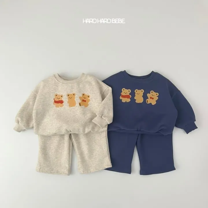 Haro Haro - Korean Children Fashion - #childofig - Three Bears Fleece Top Bottom Set - 4