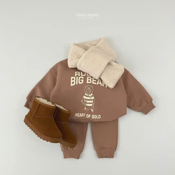 Haro Haro - Korean Children Fashion - #designkidswear - Rugby Bear Fleece Set - 12