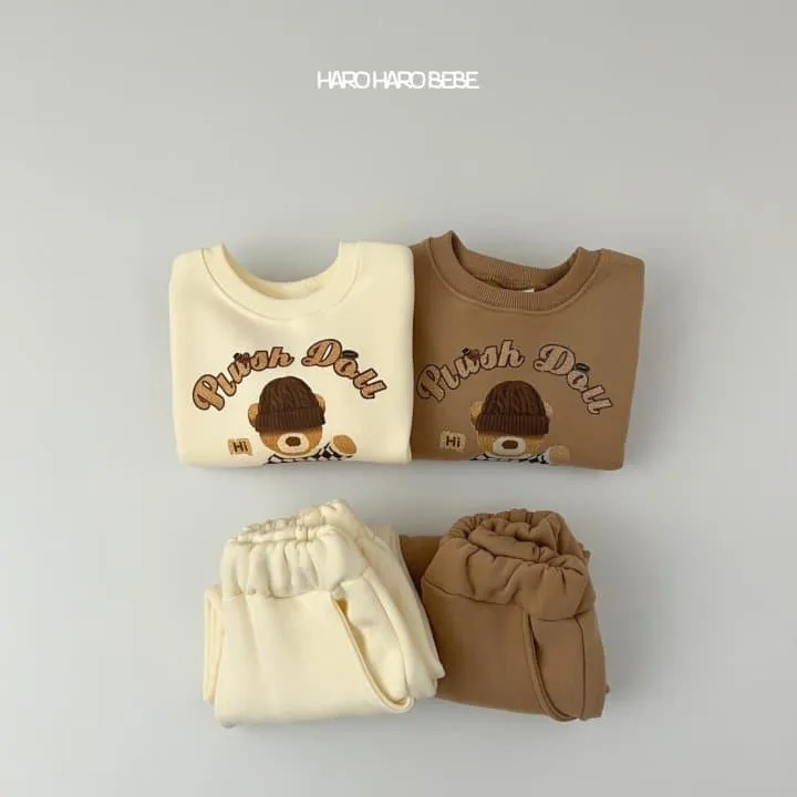 Haro Haro - Korean Children Fashion - #designkidswear - Beanie Bear Fleece Top Bottom Set - 8