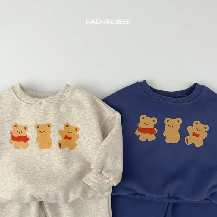 Haro Haro - Korean Children Fashion - #designkidswear - Three Bears Fleece Top Bottom Set - 5