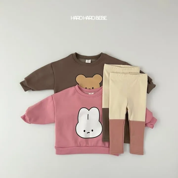 Haro Haro - Korean Children Fashion - #designkidswear - Friend Fleece Top Bottom Set - 2