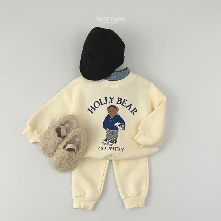 Haro Haro - Korean Children Fashion - #discoveringself - Holy Bear Fleece Set - 10