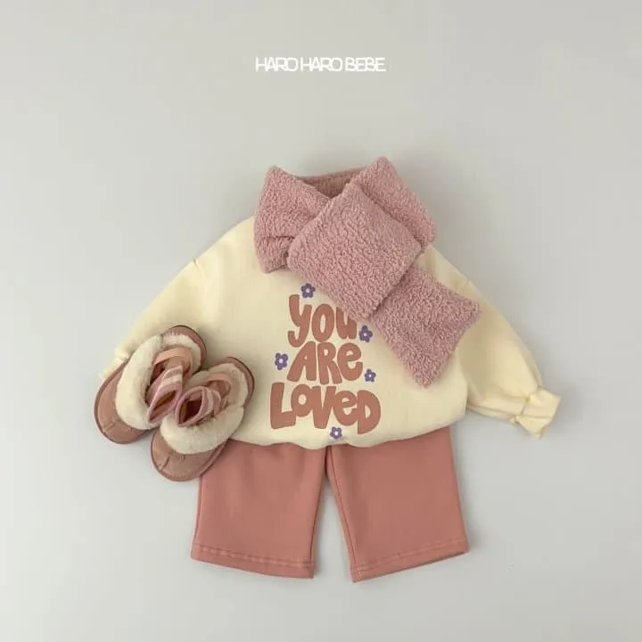 Haro Haro - Korean Children Fashion - #kidsshorts - Love Fleece Top Bottom Set - 9