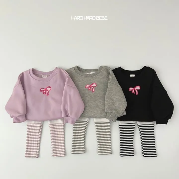 Haro Haro - Korean Children Fashion - #fashionkids - Ribbon Fleece Top Bottom Set - 4