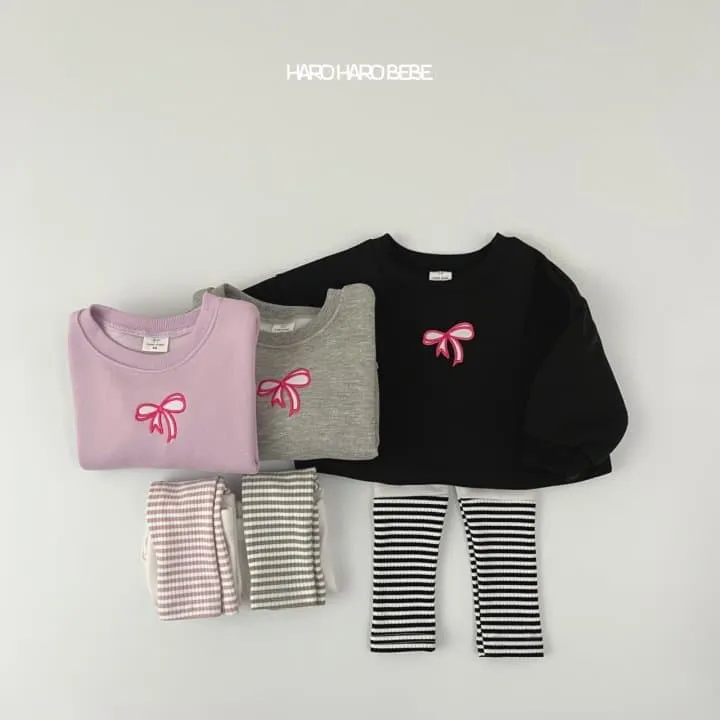 Haro Haro - Korean Children Fashion - #kidzfashiontrend - Ribbon Fleece Top Bottom Set - 6