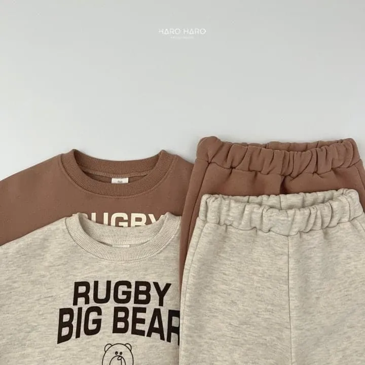 Haro Haro - Korean Children Fashion - #prettylittlegirls - Rugby Bear Fleece Set - 6