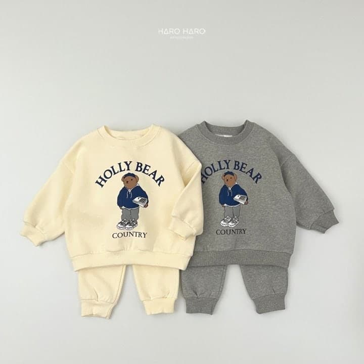 Haro Haro - Korean Children Fashion - #stylishchildhood - Holy Bear Fleece Set - 6