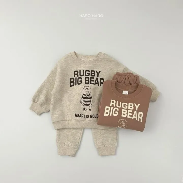 Haro Haro - Korean Children Fashion - #stylishchildhood - Rugby Bear Fleece Set - 9