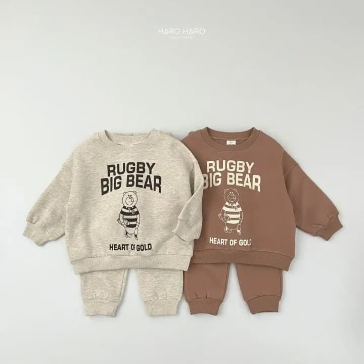 Haro Haro - Korean Children Fashion - #todddlerfashion - Rugby Bear Fleece Set - 7