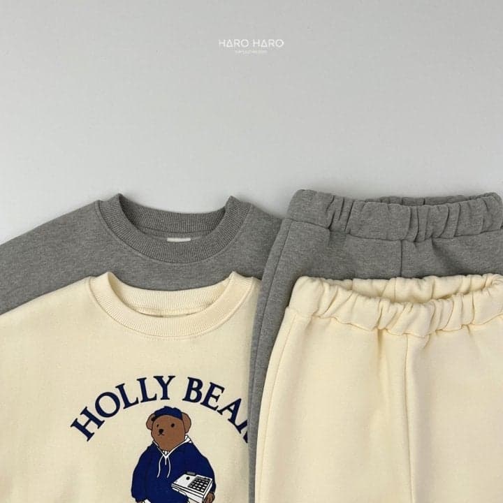 Haro Haro - Korean Children Fashion - #toddlerclothing - Holy Bear Fleece Set - 5