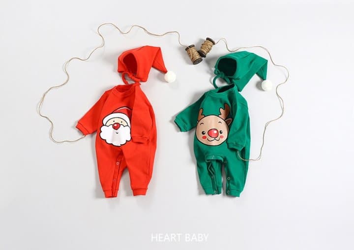 Heart Baby - Korean Baby Fashion - #onlinebabyboutique - Christmas Cone Suit Set - 4