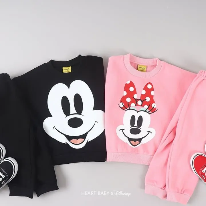 Heart Baby - Korean Children Fashion - #childofig - M Face Fleece Top Bottom Set - 3