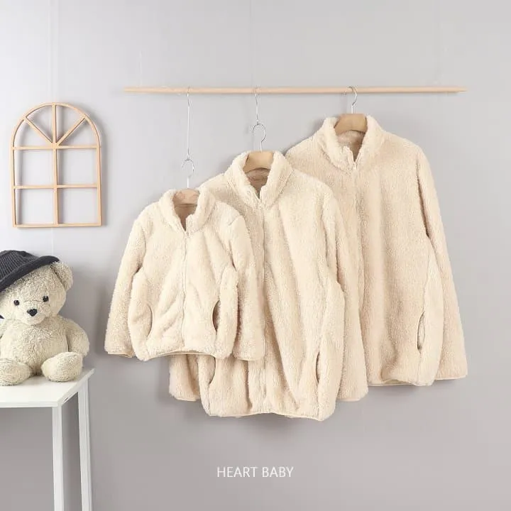 Heart Baby - Korean Children Fashion - #childofig - Winter Soft Warm Fleece Mom Jacket - 7