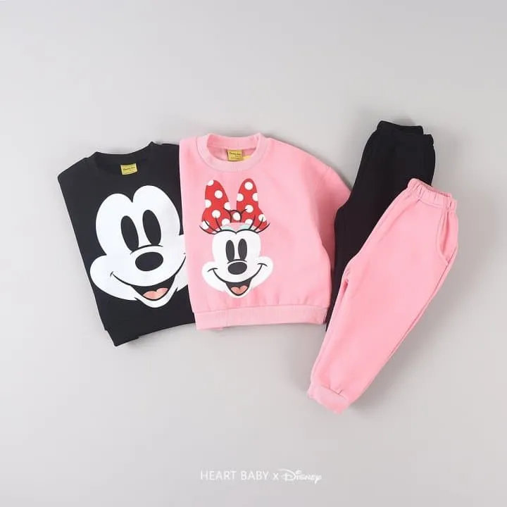 Heart Baby - Korean Children Fashion - #designkidswear - M Face Fleece Top Bottom Set - 5