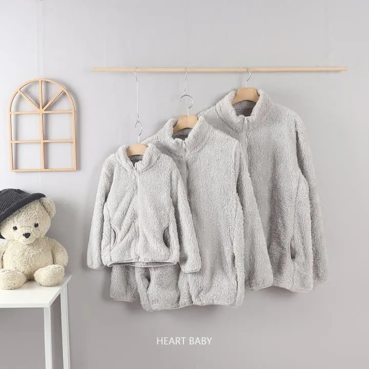 Heart Baby - Korean Children Fashion - #designkidswear - Winter Soft Warm Fleece Mom Jacket - 10