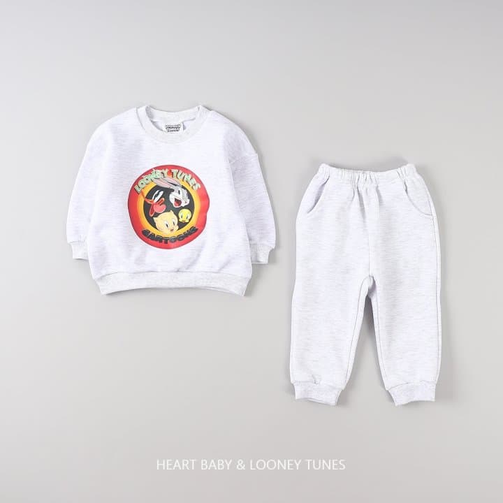 Heart Baby - Korean Children Fashion - #discoveringself - Looney Brushed Top Bottom Set - 5