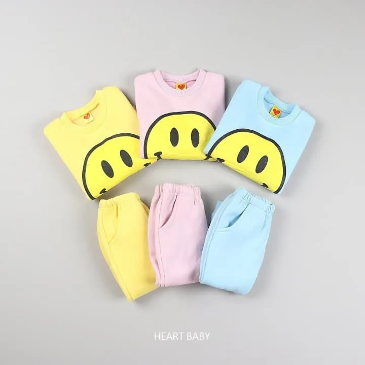 Heart Baby - Korean Children Fashion - #fashionkids - Smile Fleece Top Bottom Set - 5