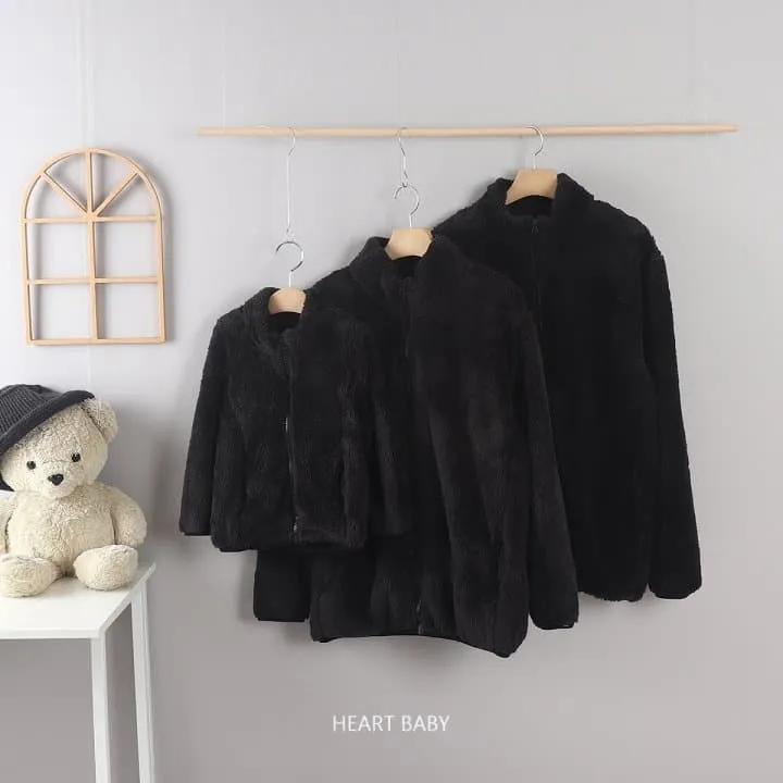 Heart Baby - Korean Children Fashion - #minifashionista - Winter Soft Warm Fleece Mom Jacket - 5