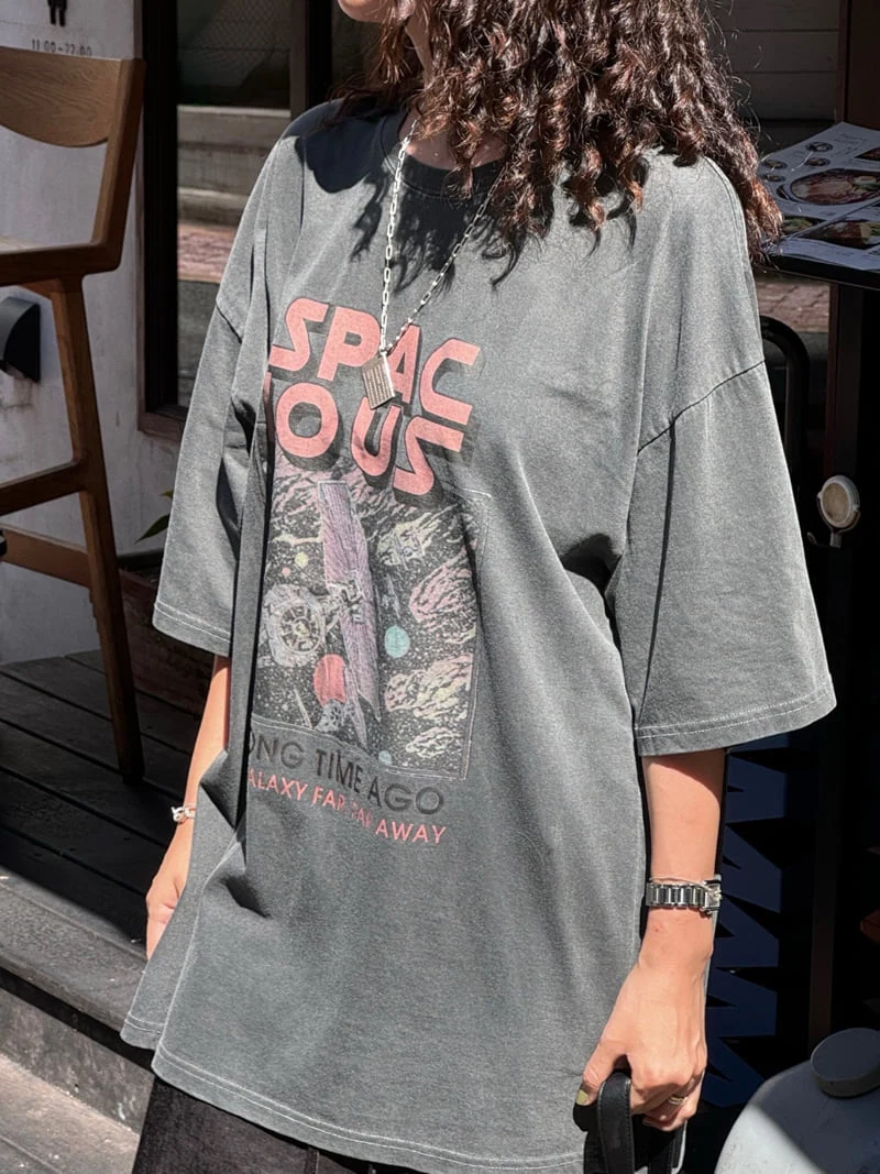 Heil - Korean Women Fashion - #momslook - Space Tee - 3