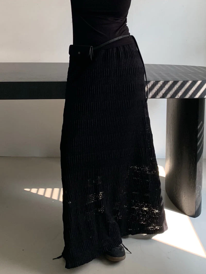 Heil - Korean Women Fashion - #momslook - Knit Maxi Skirt - 12