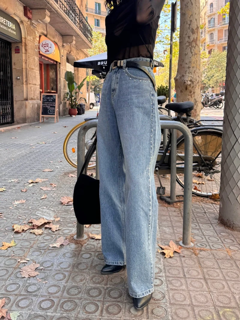 Heil - Korean Women Fashion - #vintageinspired - Sturdy Denim Pants - 11