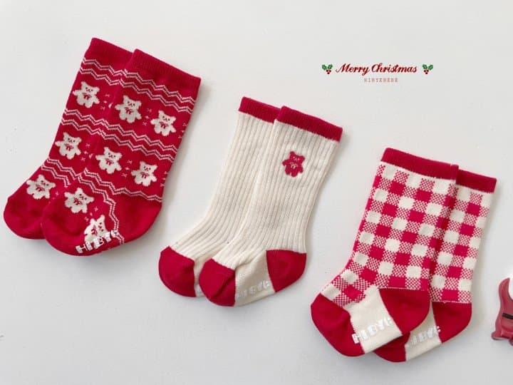 Hi Byebebe - Korean Baby Fashion - #babyoninstagram - Bebe Christmas Socks (set of 3) - 2