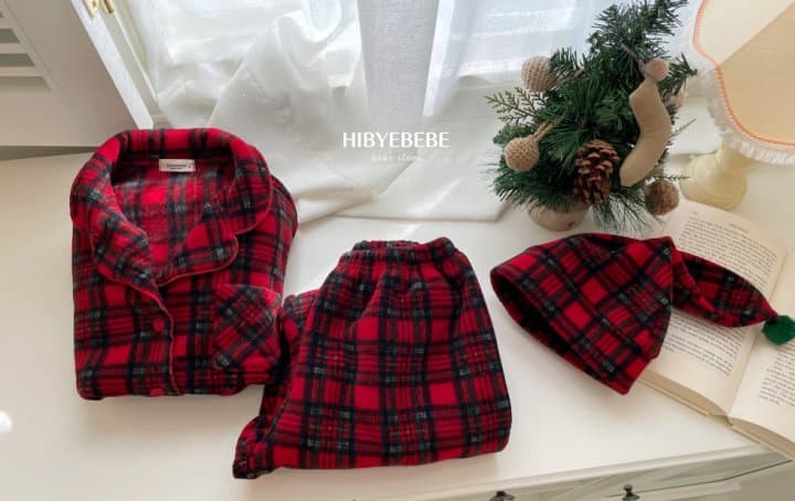 Hi Byebebe - Korean Baby Fashion - #babywear - Merry Check Santa Hat