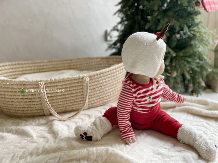 Hi Byebebe - Korean Children Fashion - #childrensboutique - Bebe Santa Stripe Pajamas - 7