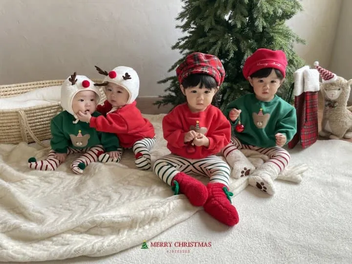 Hi Byebebe - Korean Children Fashion - #childrensboutique - Bebe Baby Bear Christmas Fleeced Sweatshirts - 2