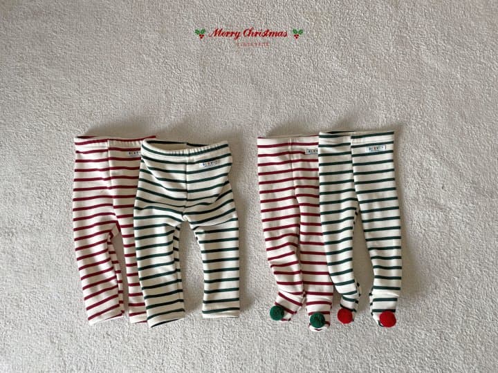 Hi Byebebe - Korean Children Fashion - #kidsshorts - Bebe Merry Mink Stripe Foot Leggings - 7