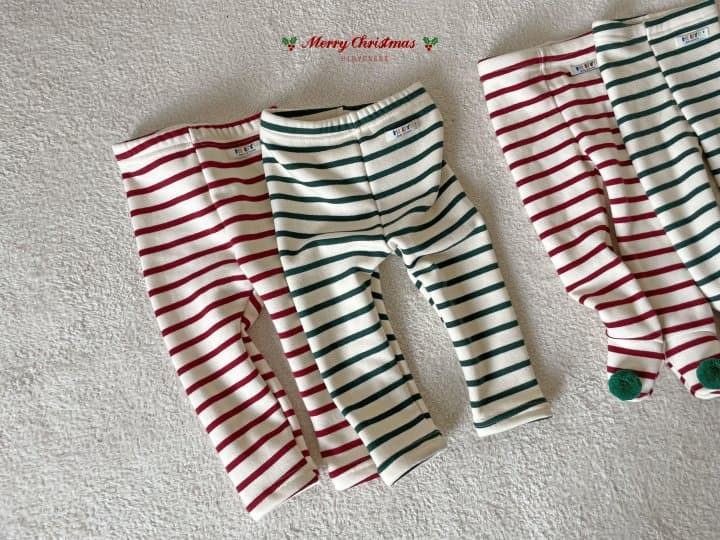 Hi Byebebe - Korean Children Fashion - #kidsstore - Bebe Merry Mink Stripe Foot Leggings - 8